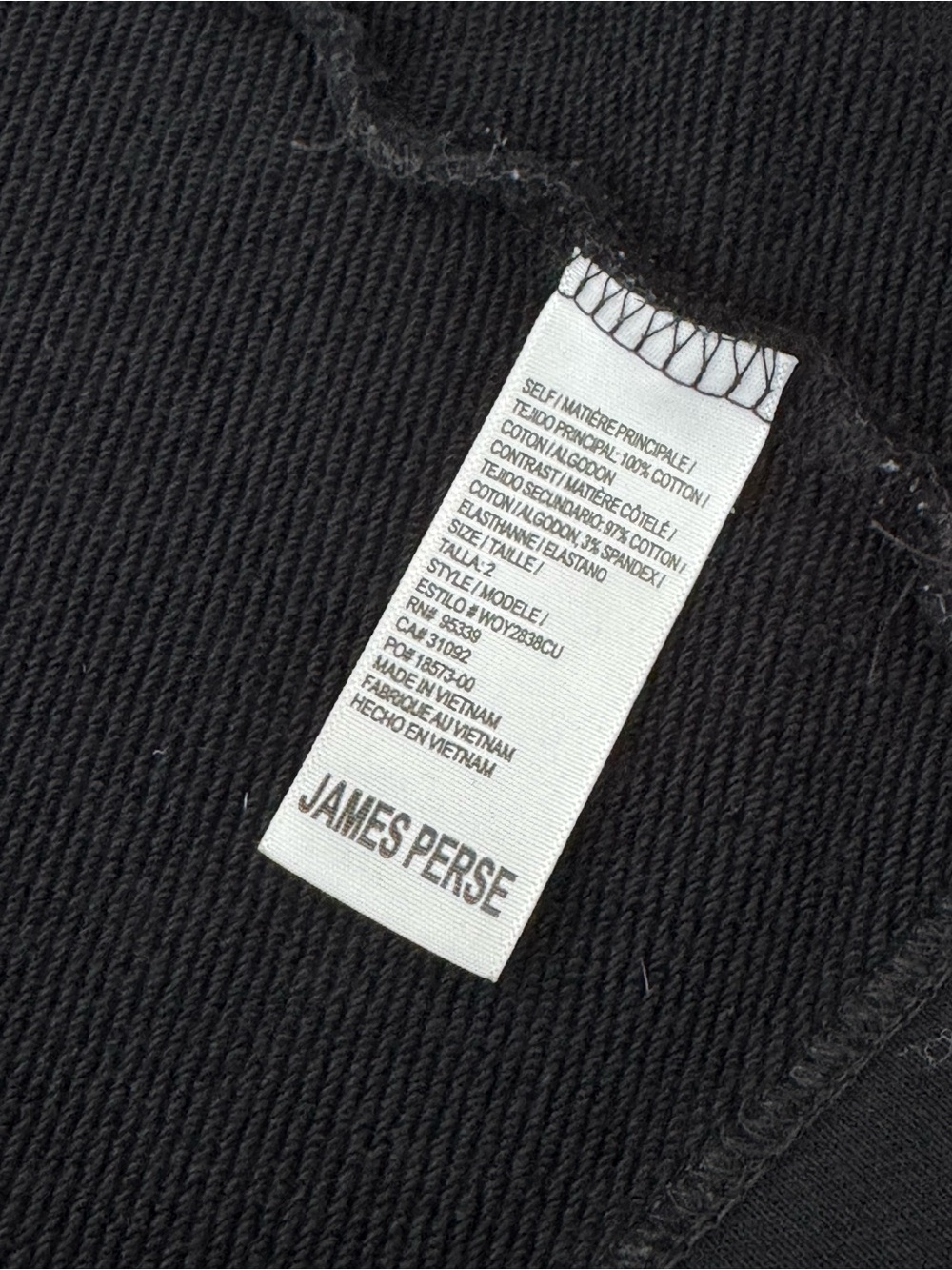 James Perse 100% Cotton Black Asymmetrical Full Zip  Hoodie - Size 2/M - Picture 6 of 6